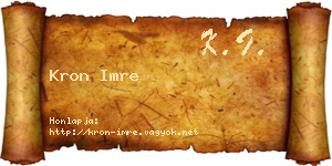 Kron Imre névjegykártya